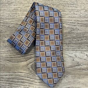 Jos. A. Bank Geometric Tie - Tan and Blue